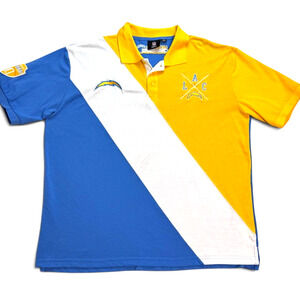 NFL Team Apparel Los Angeles Chargers Polo Shirt Men’s 2XL Blue Yellow